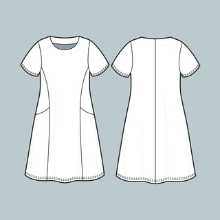 Audrey Dress Sewing Pattern - Curvy (Seam down the centre back)