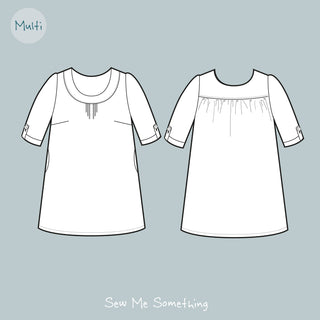Helena Dress Diagram showing front and back